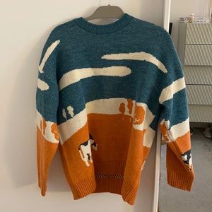 Prairie Cow Pattern Sweater